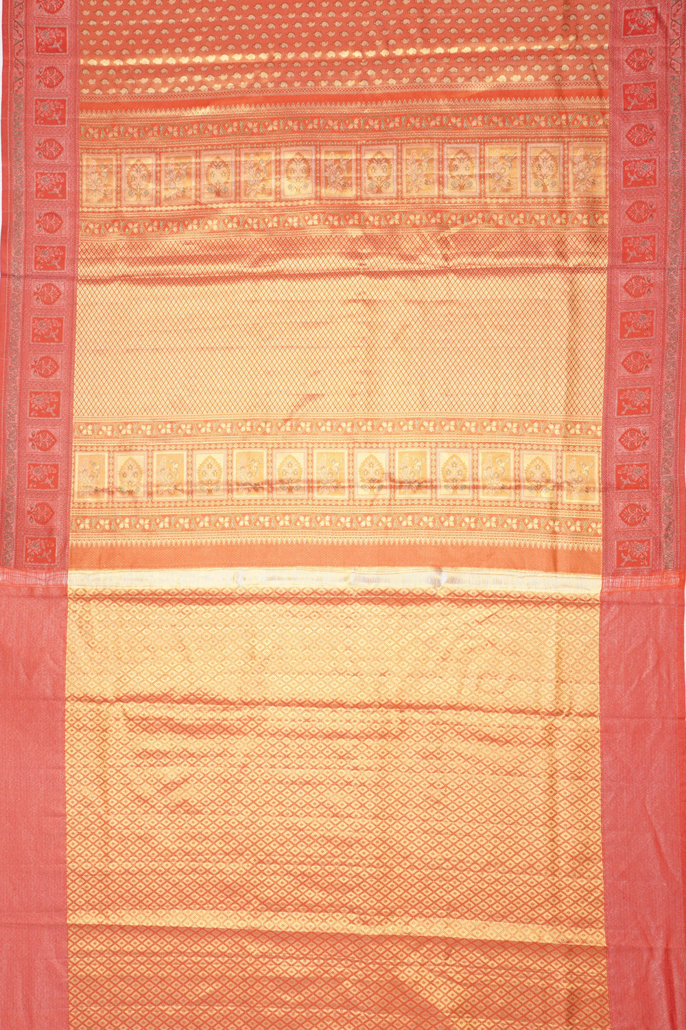 Taranga Kanchi Silk Tissue Brocade Red Saree