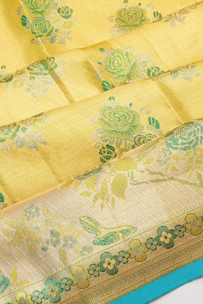 Taranga Kanchi Silk Tissue Brocade Gold Saree