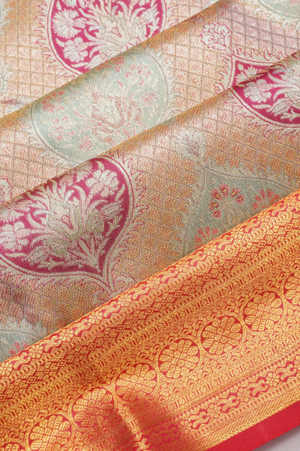 Taranga Kanchi Silk Tissue Brocade Gold Saree