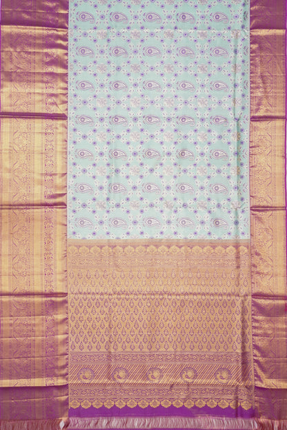 Taranga Kanchi Silk Tissue Brocade Sky Blue Saree