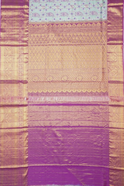 Taranga Kanchi Silk Tissue Brocade Sky Blue Saree