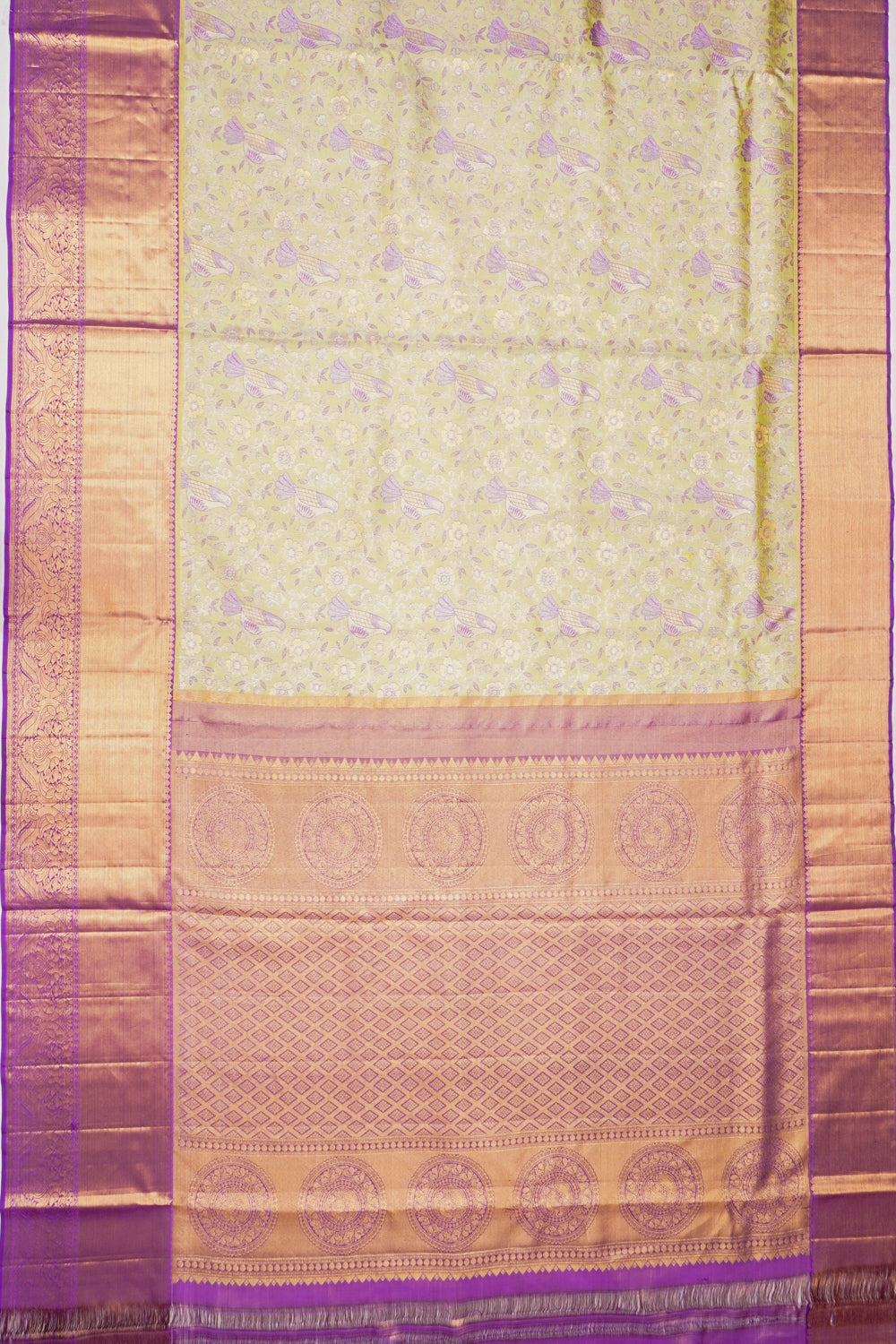 Taranga Kanchi Silk Tissue Pastel Green Saree