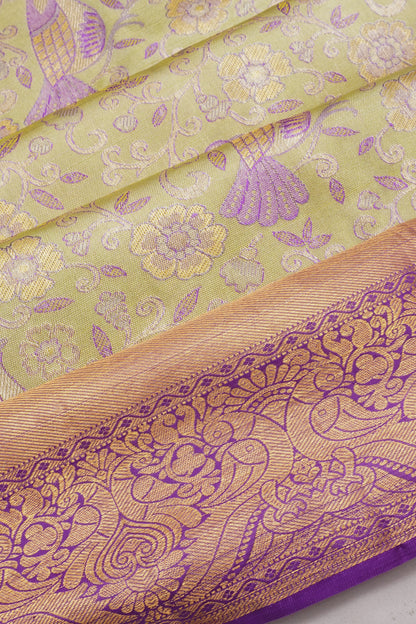 Taranga Kanchi Silk Tissue Pastel Green Saree