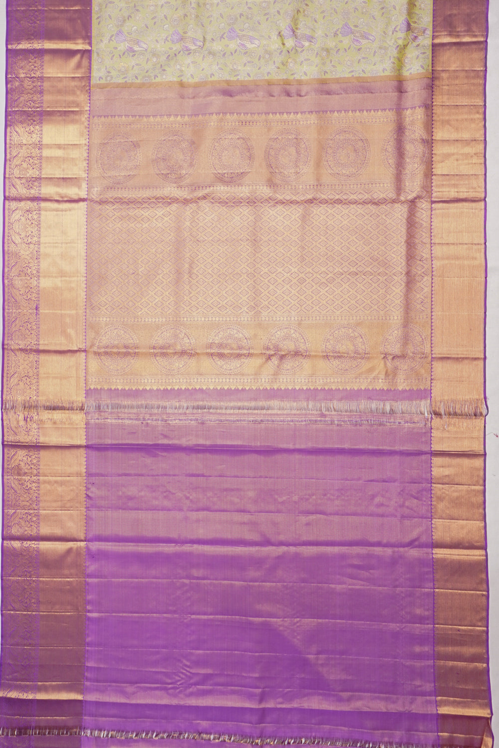 Taranga Kanchi Silk Tissue Pastel Green Saree