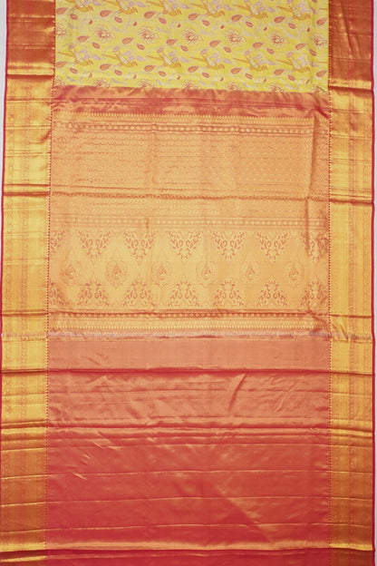 Taranga Kanchi Silk Tissue Brocade Gold Saree