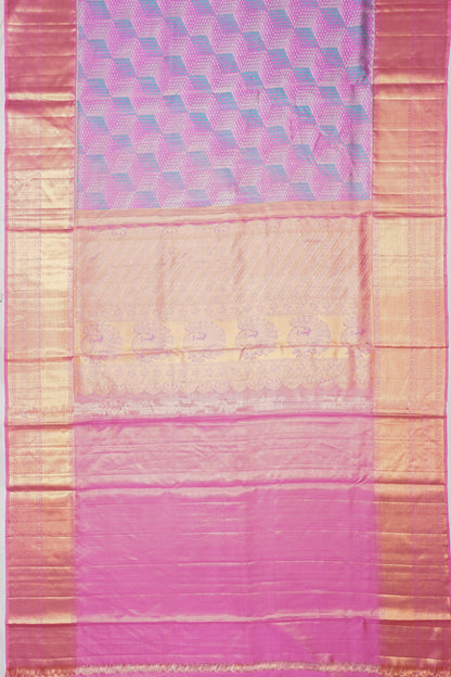 Kanchipuram Silk Tissue Brocade Lavender Saree