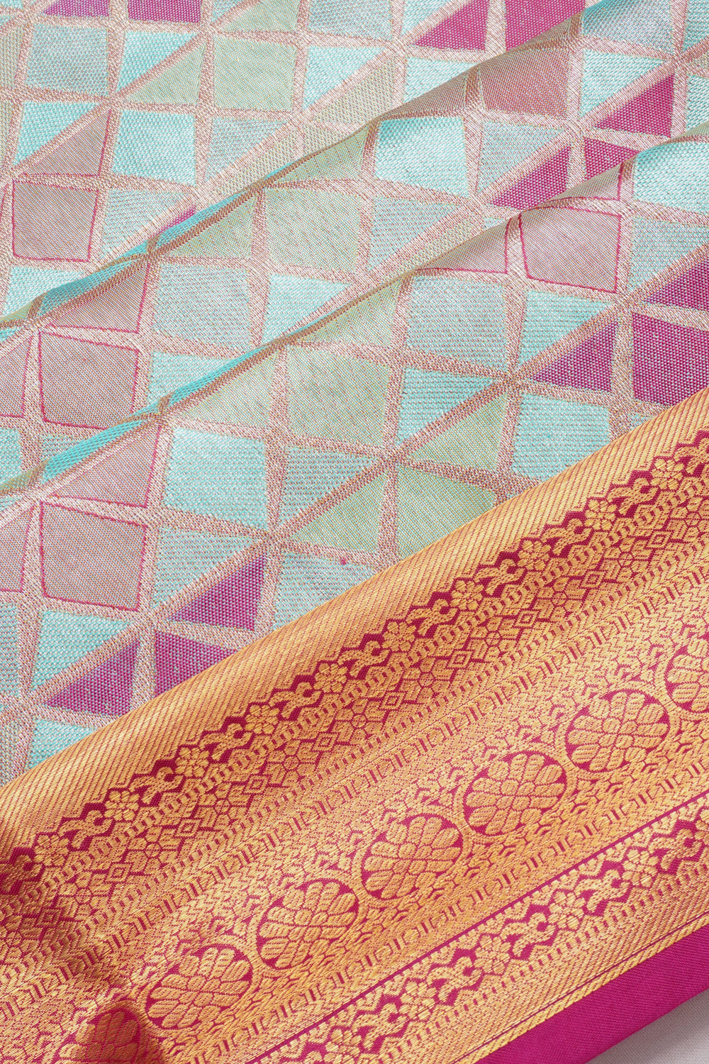 Taranga Kanchi Silk Tissue Brocade Blue Saree