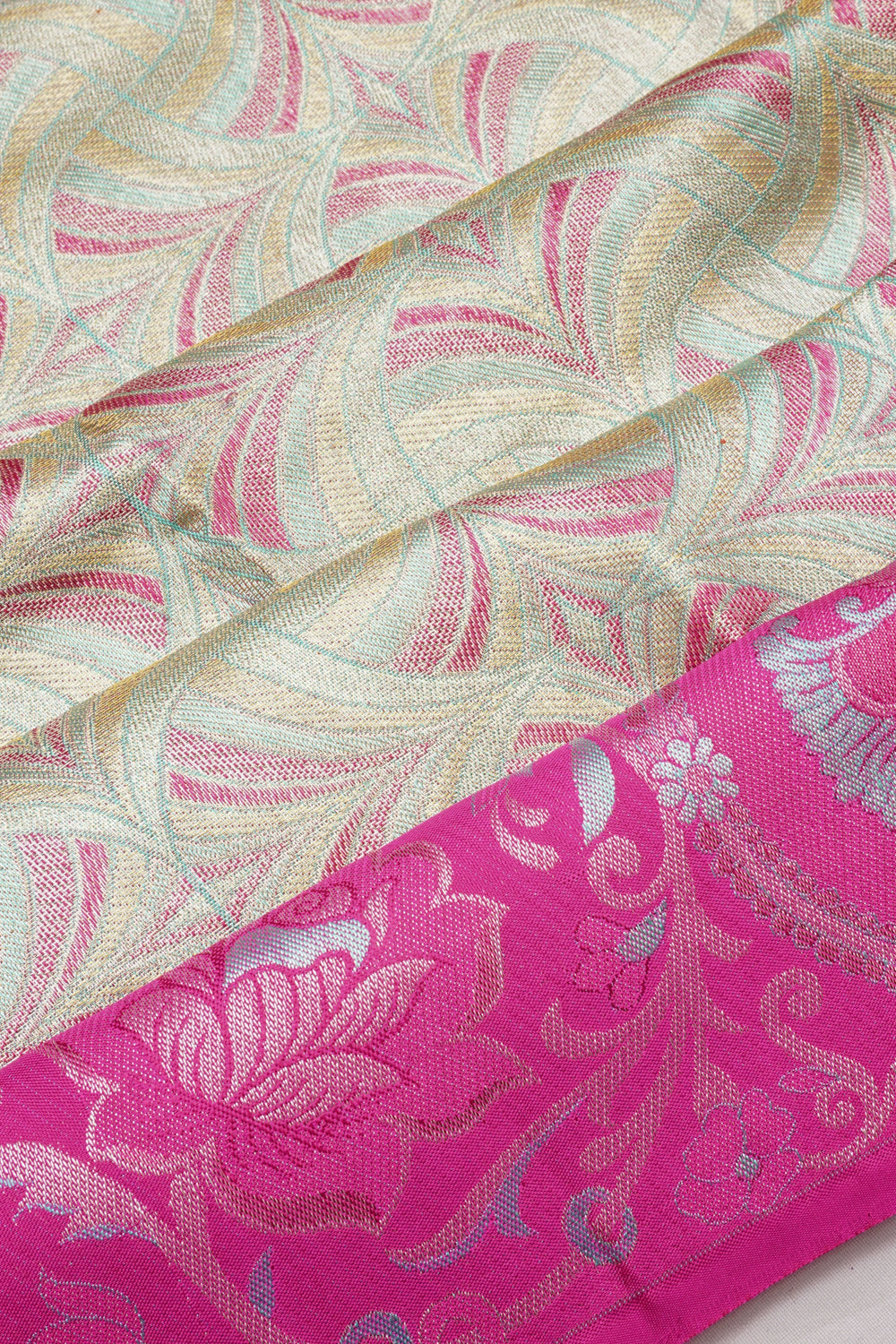 Taranga Kanchi Silk Tissue Brocade Sea Green Saree