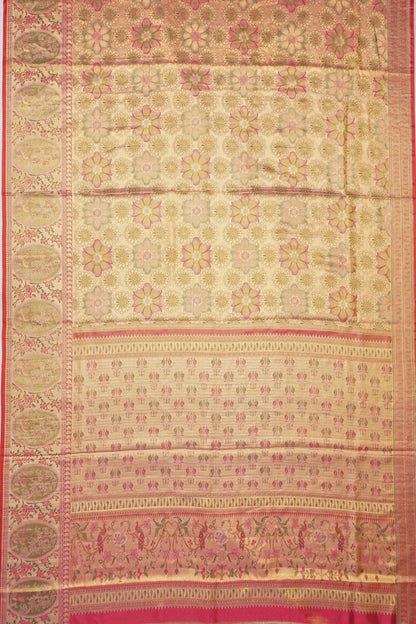 Taranga Kanchi Silk Tissue Brocade Gold Saree