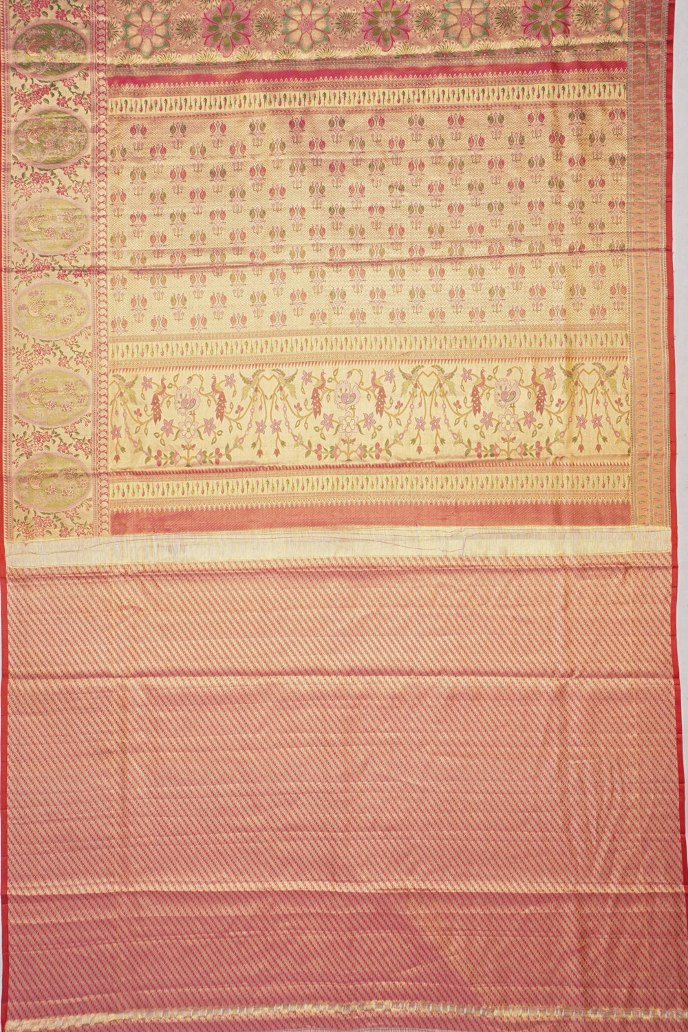 Taranga Kanchi Silk Tissue Brocade Gold Saree