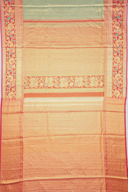 Taranga Kanchi Silk Tissue Brocade Green Saree