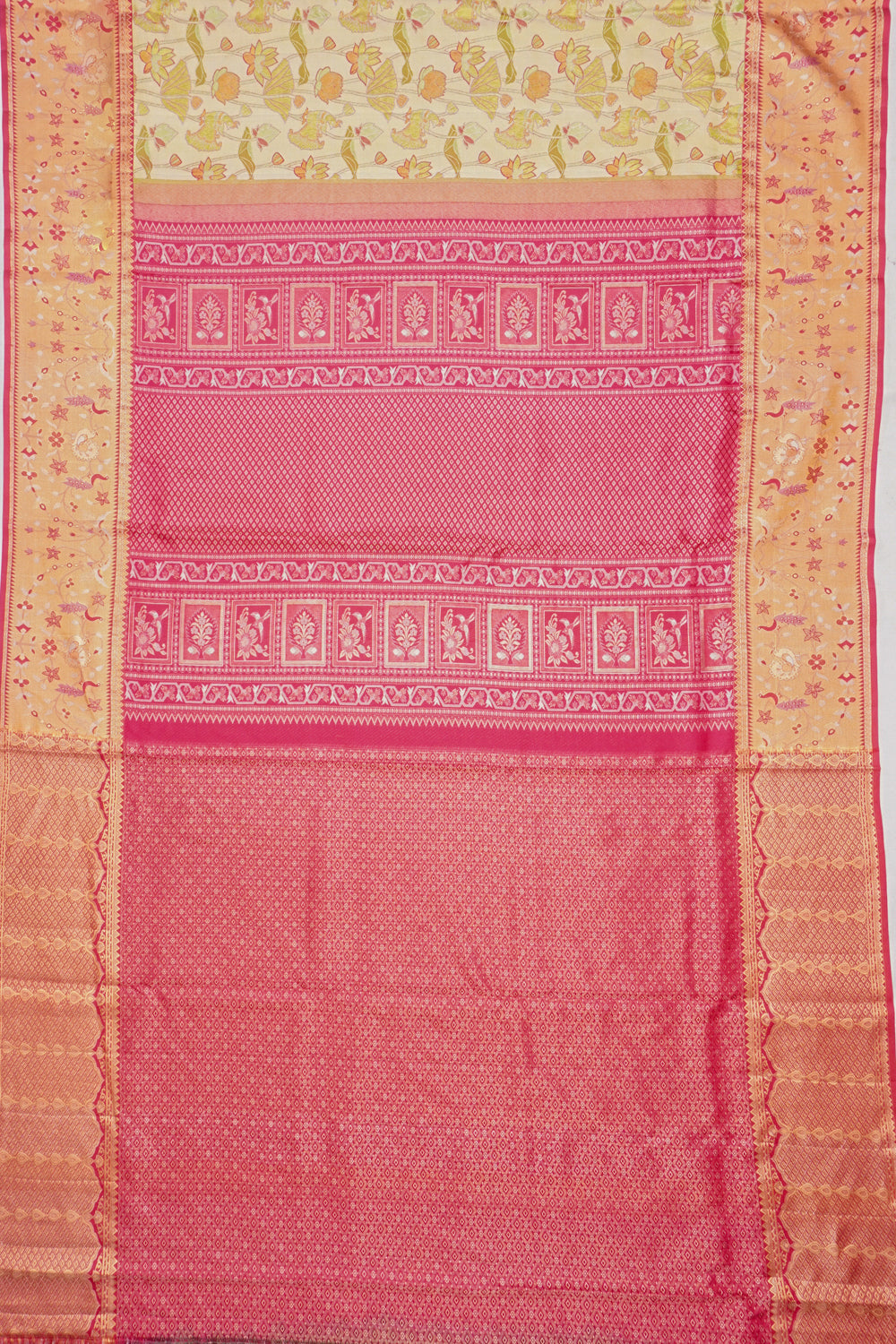 Taranga Kanchi Silk Tissue Brocade Cream Saree