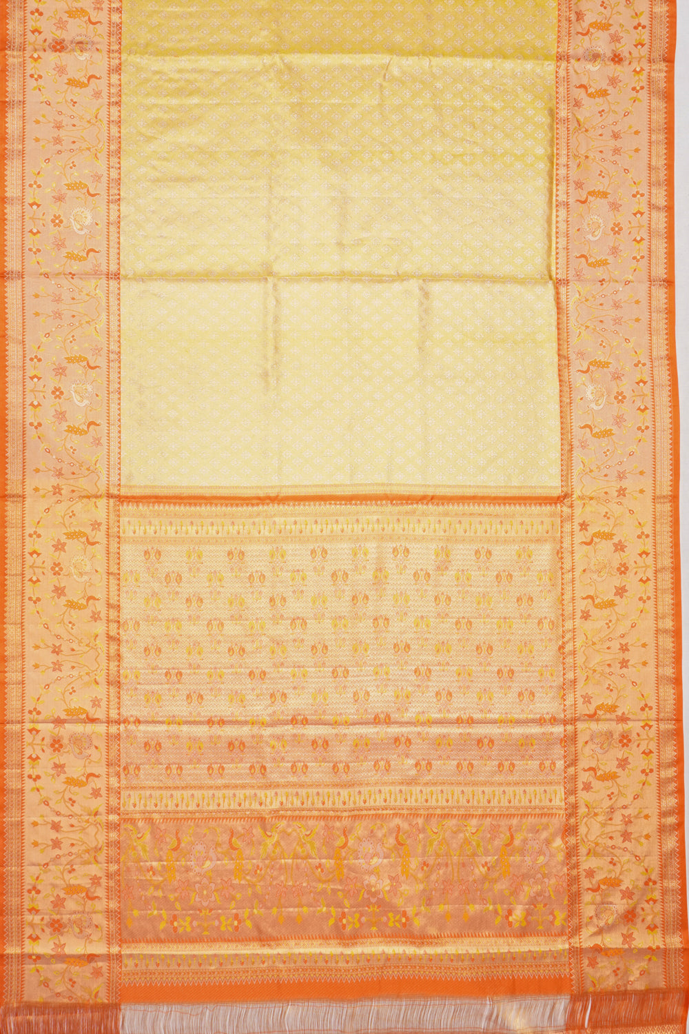 Taranga Kanchi Silk Tissue Brocade Gold Saree