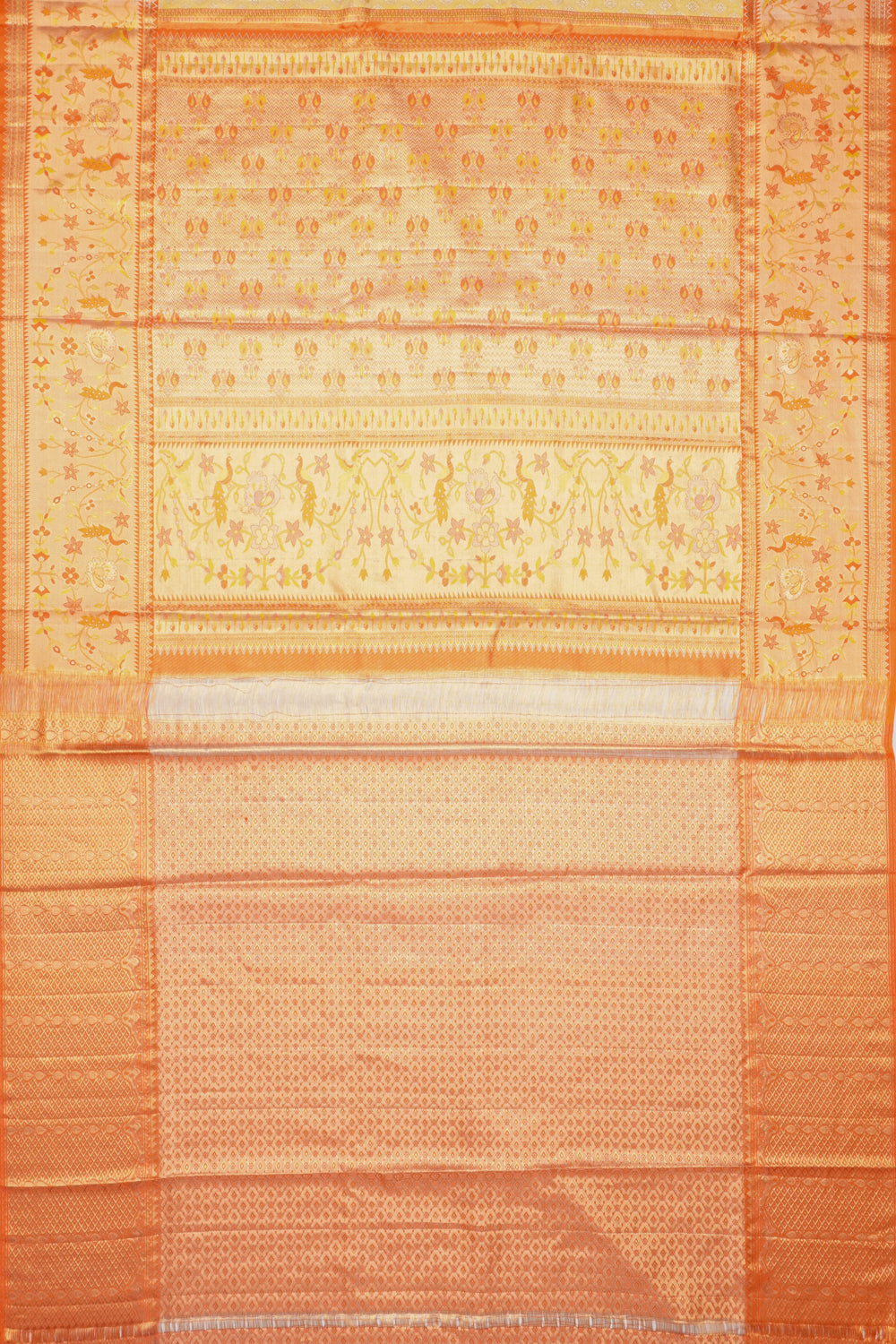 Taranga Kanchi Silk Tissue Brocade Gold Saree