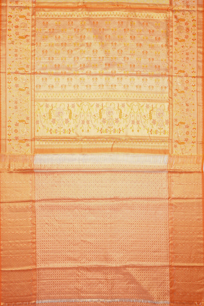 Taranga Kanchi Silk Tissue Brocade Gold Saree