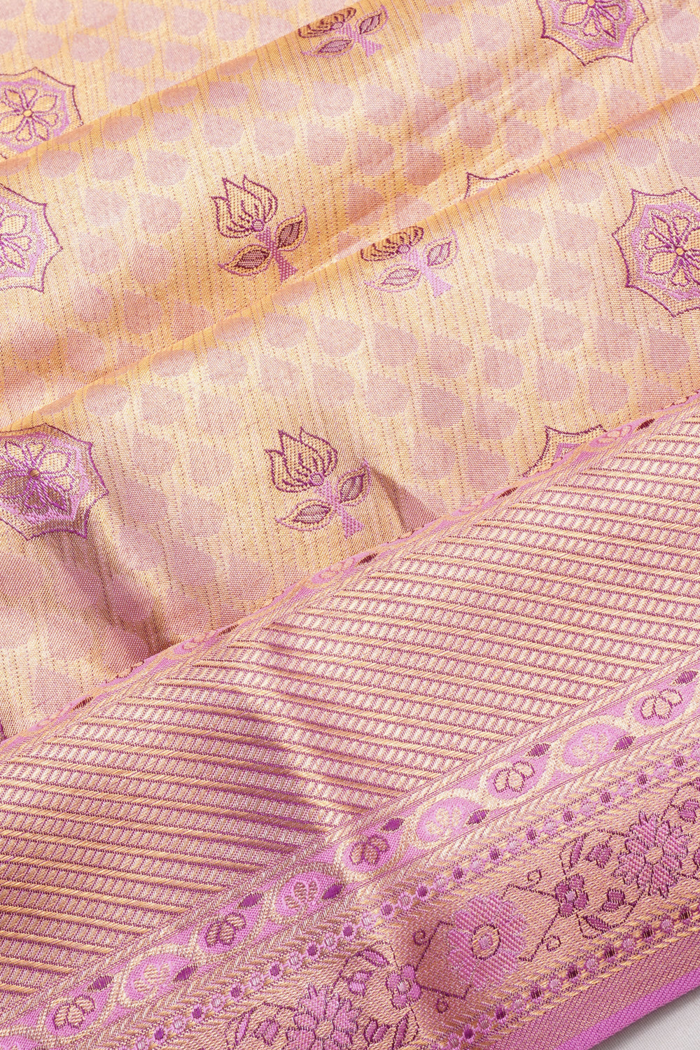 Taranga Kanchi Silk Tissue Brocade Lavender Saree