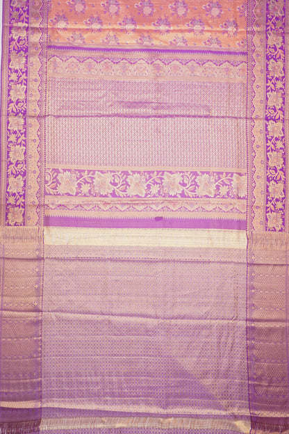 Taranga Kanchi Silk Tissue Brocade Peach Saree