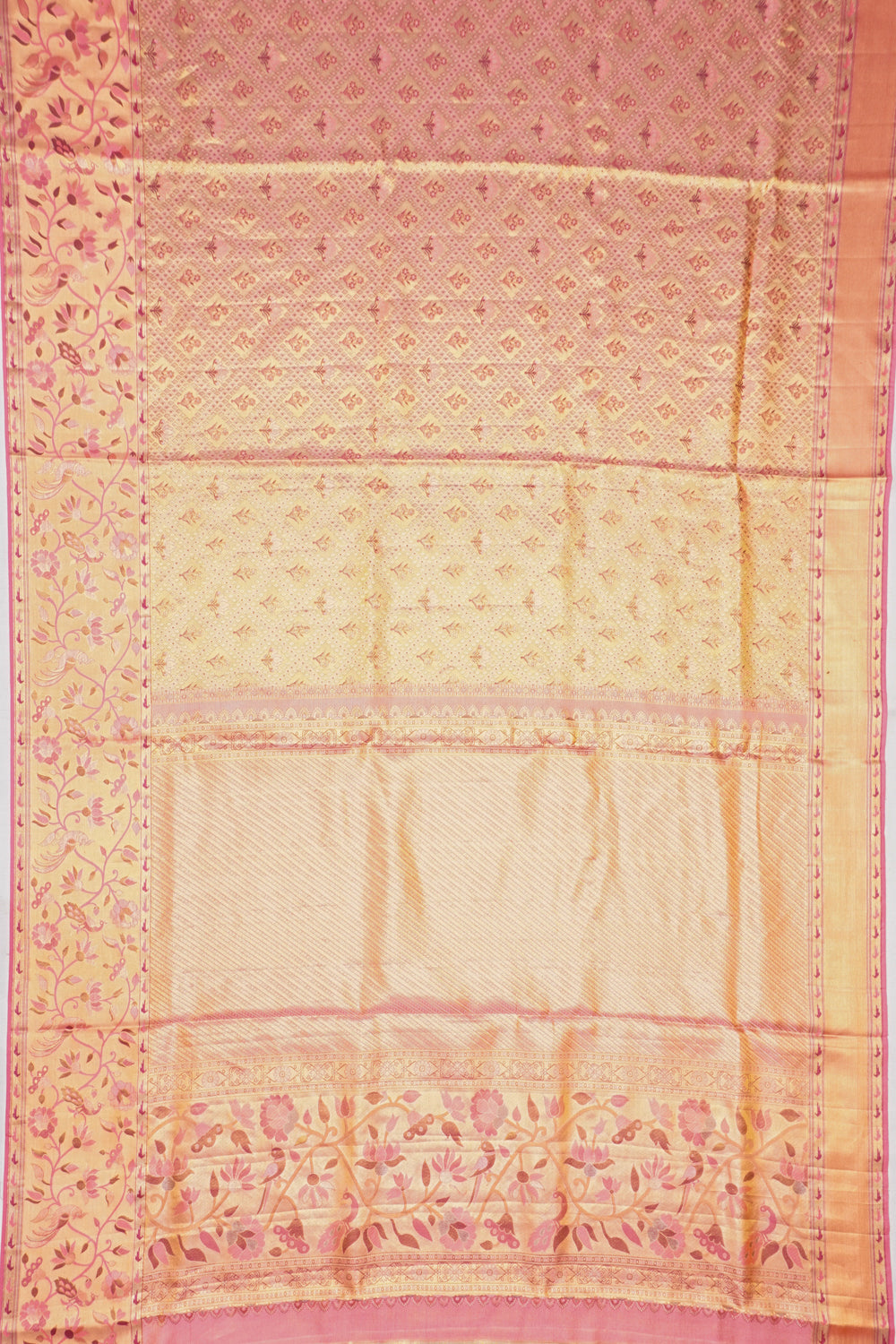 Taranga Kanchi Silk Tissue Brocade Gold Saree