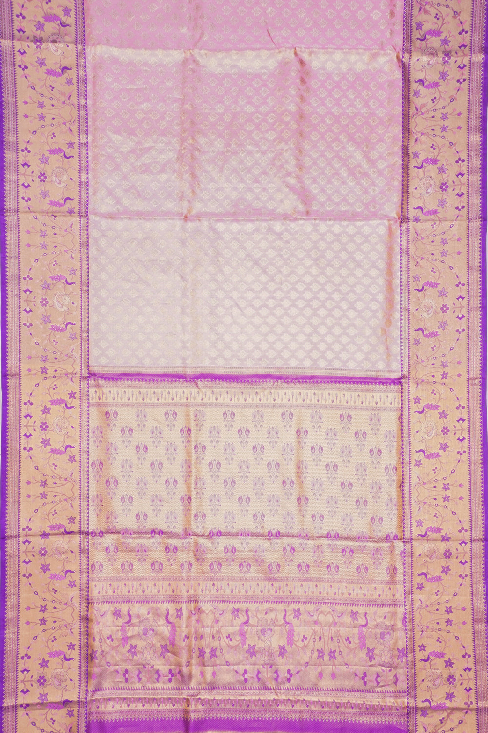 Taranga Kanchi Silk Tissue Brocade Baby Pink Saree