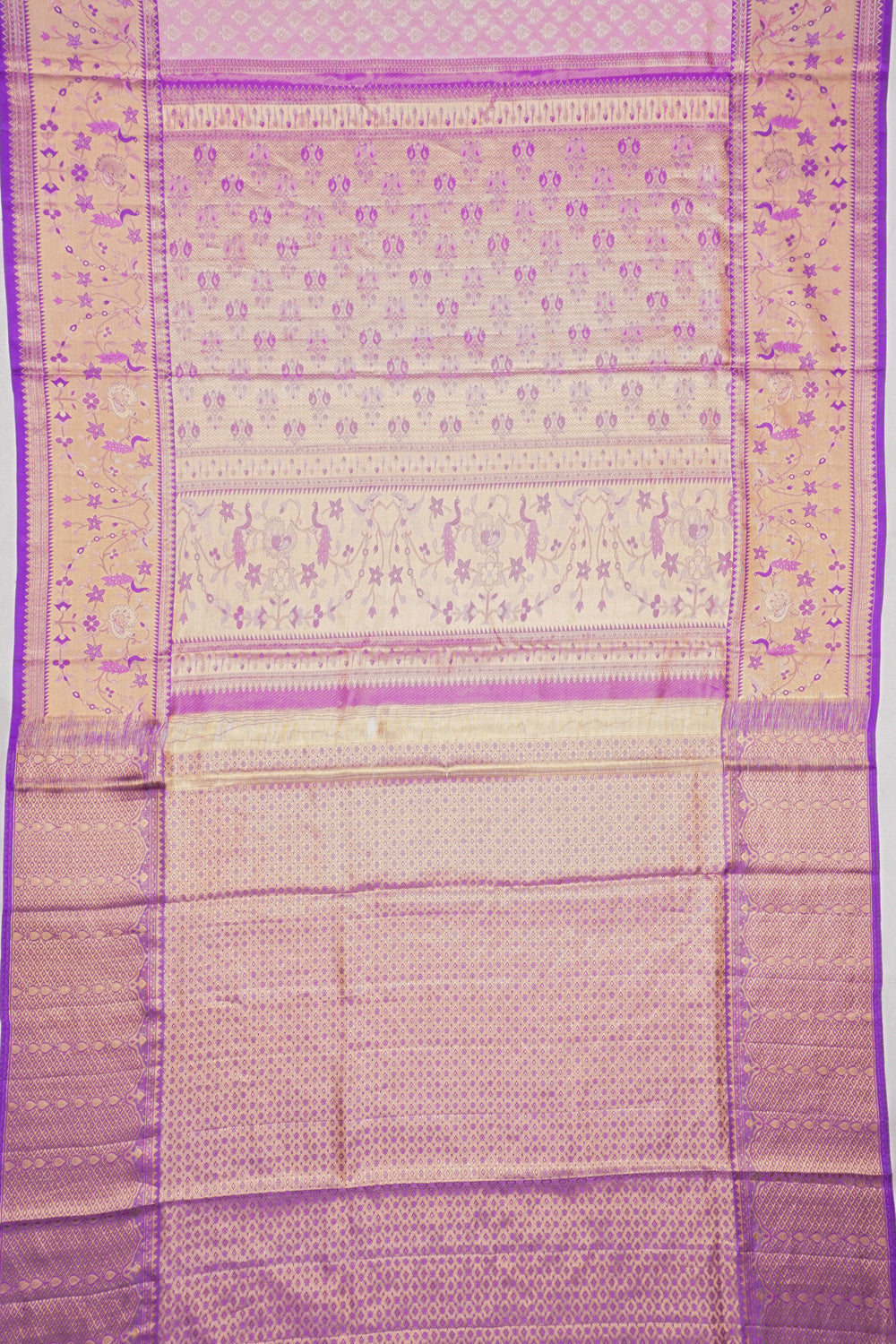 Taranga Kanchi Silk Tissue Brocade Baby Pink Saree