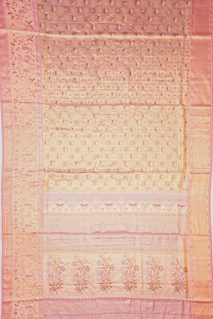 Taranga Kanchi Silk Checks And Butta Gold Saree