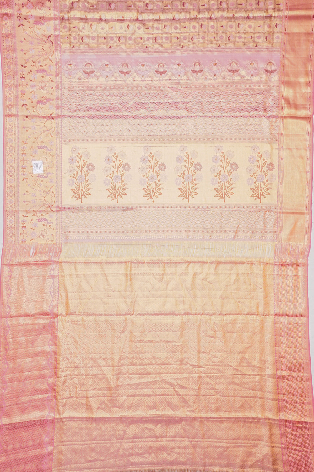 Taranga Kanchi Silk Checks And Butta Gold Saree