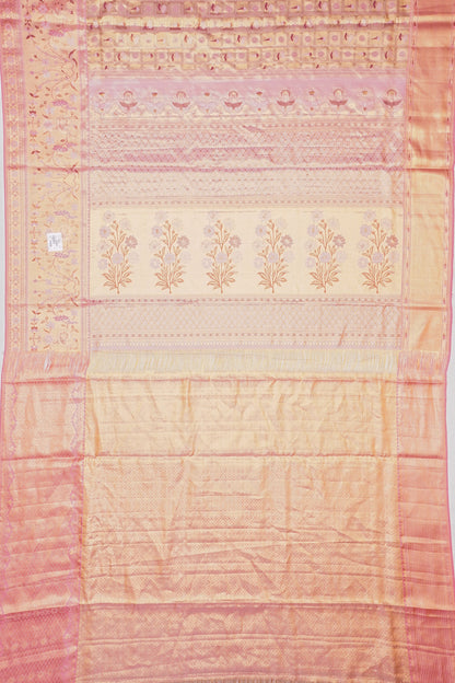 Taranga Kanchi Silk Checks And Butta Gold Saree