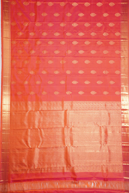 Kanchipuram Silk Butta Pink And Orange Saree