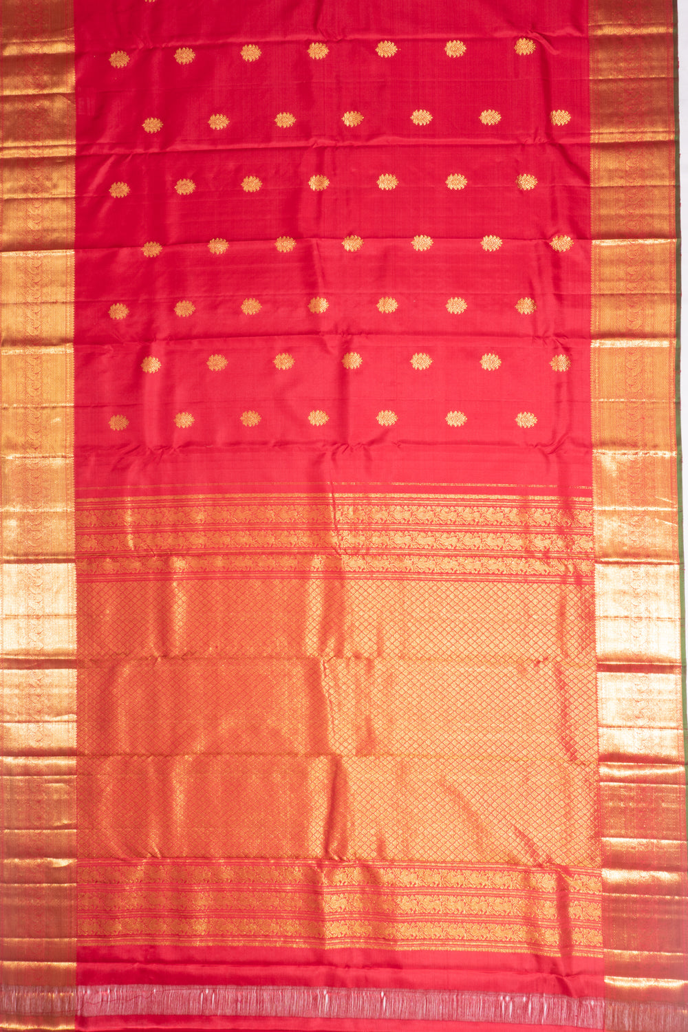 Kanchipuram Silk Butta Red Saree