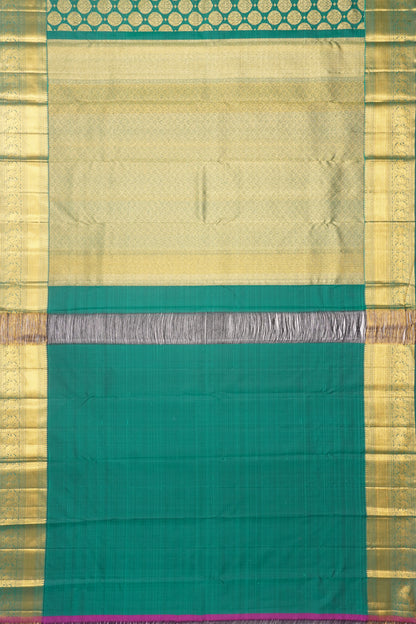 Kanchipuram Silk Brocade Dark Green Saree