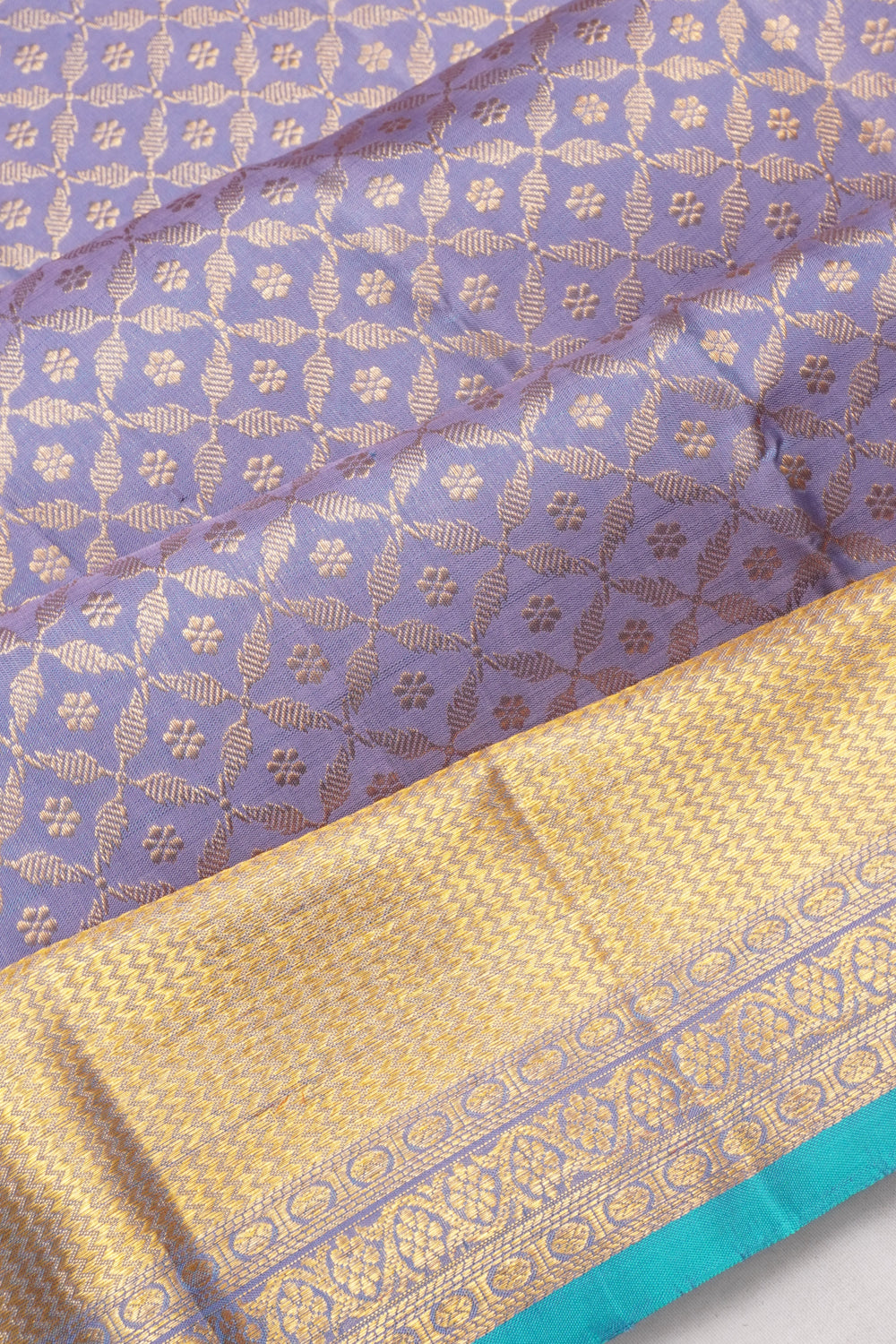 Kanchipuram Silk Brocade Lavender Saree