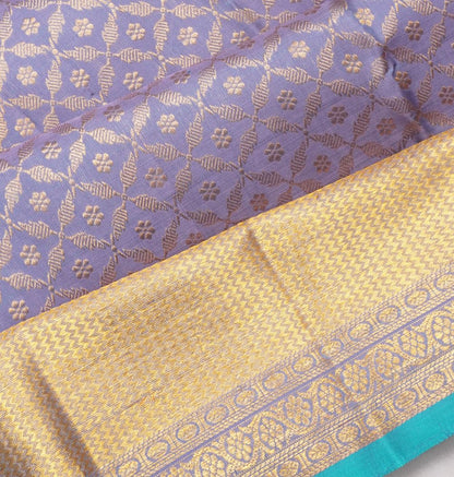 Kanchipuram Silk Brocade Lavender Saree