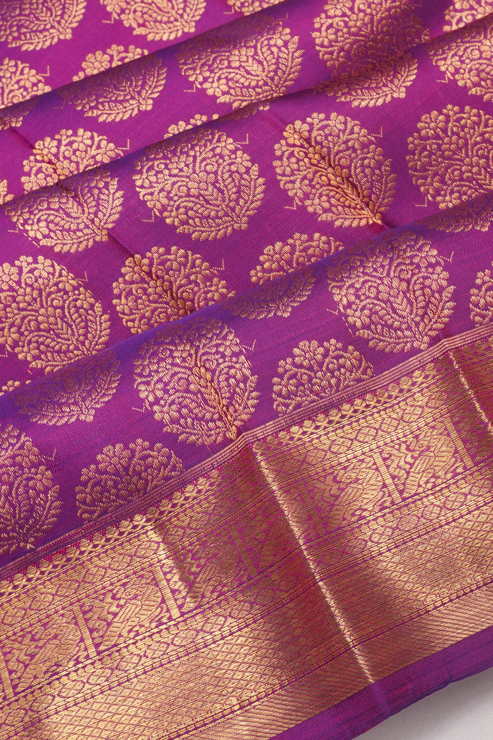 Kanchipuram Silk Brocade Purple Saree