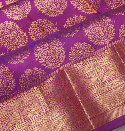 Kanchipuram Silk Brocade Purple Saree