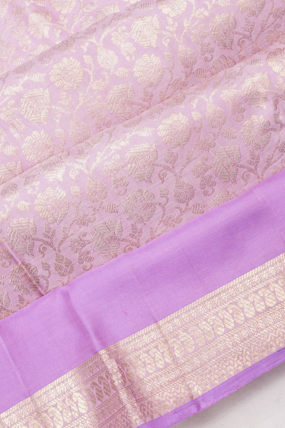 Kanchipuram Silk Brocade Lavender Saree