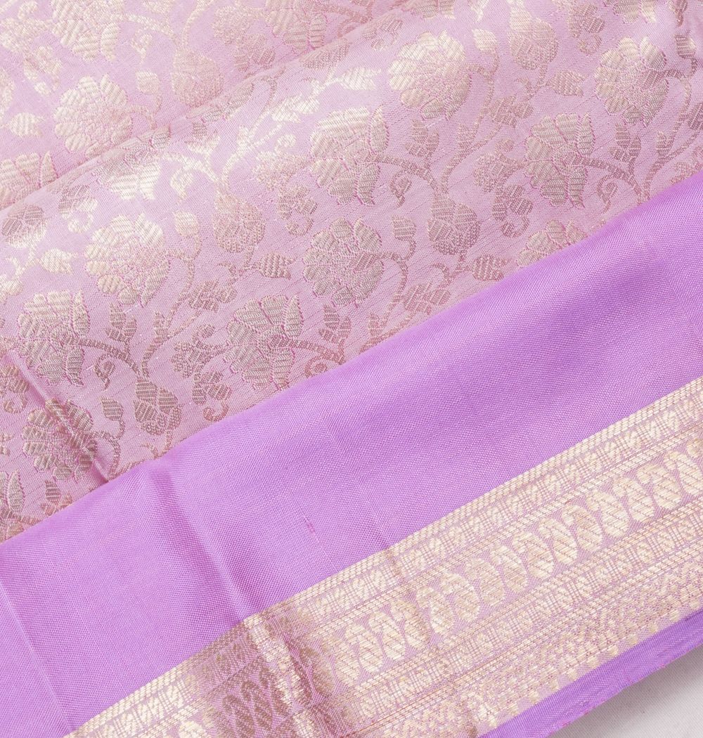 Kanchipuram Silk Brocade Lavender Saree