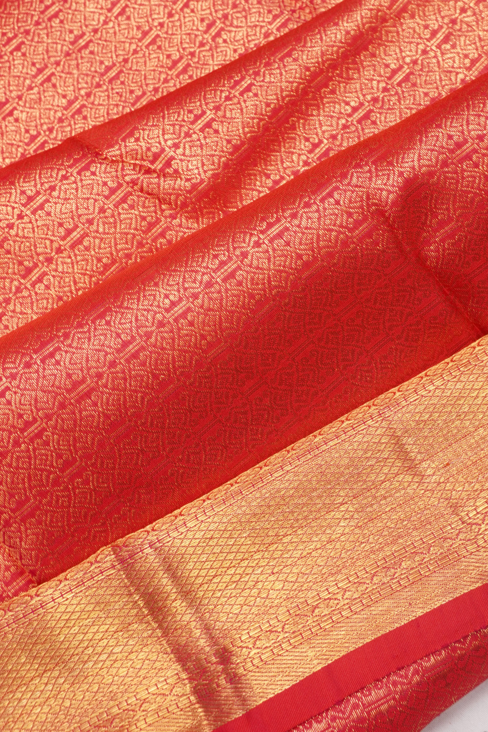 Kanchipuram Silk Brocade Red Saree