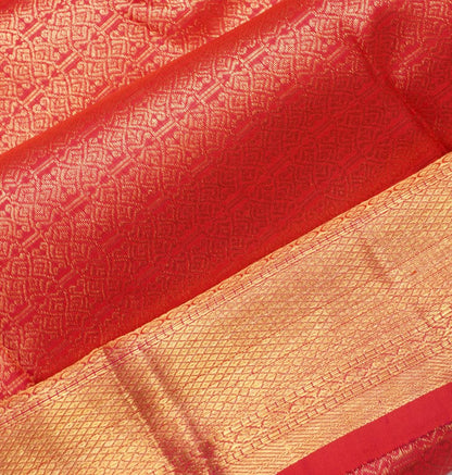 Kanchipuram Silk Brocade Red Saree
