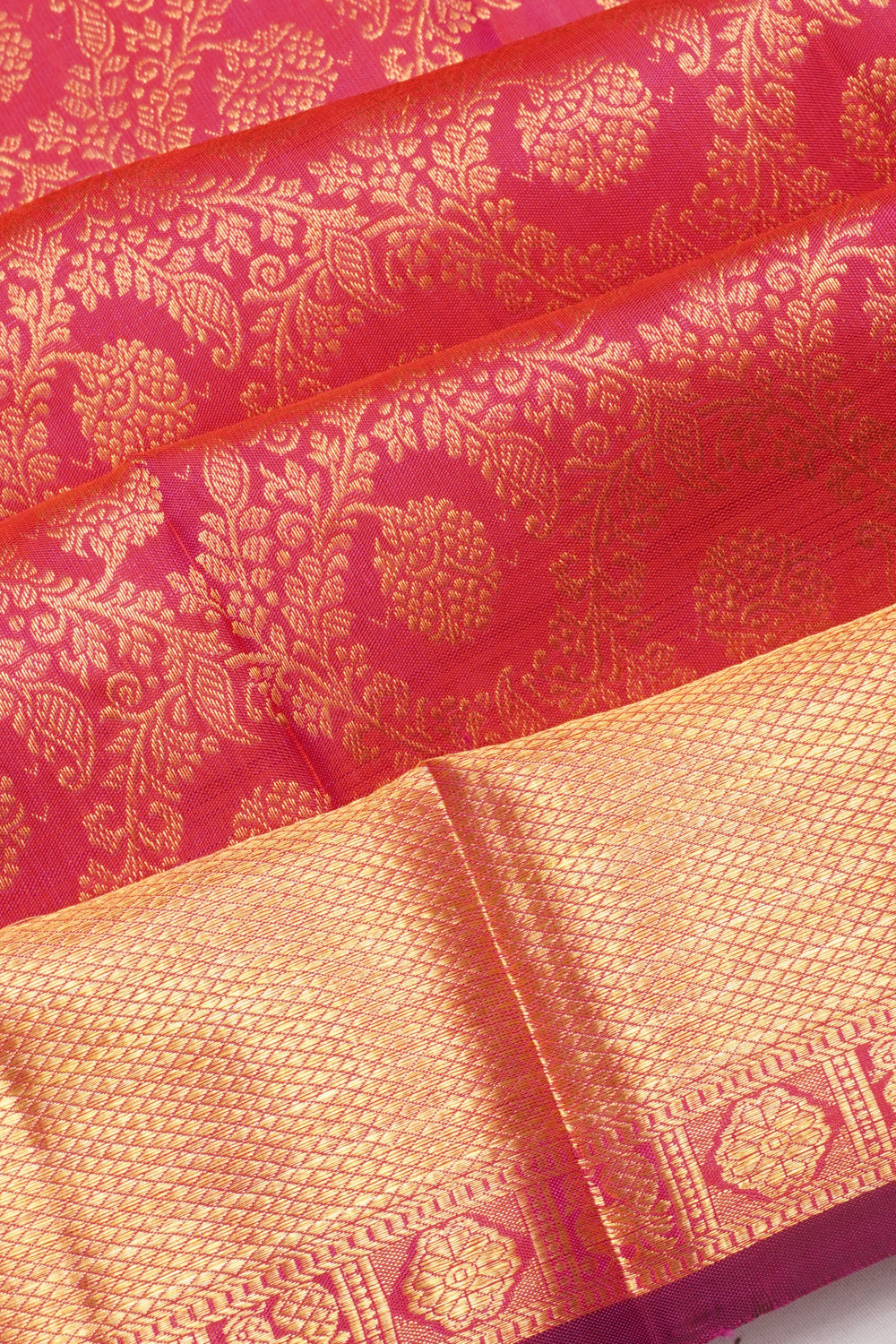 Kanchipuram Silk Brocade Pink Saree
