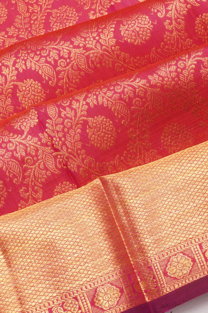 Kanchipuram Silk Brocade Pink Saree
