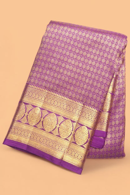 Kanchipuram Silk Brocade Purple Saree