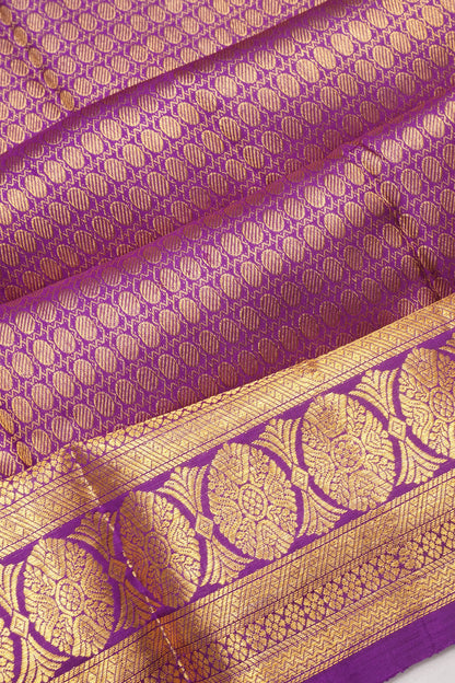 Kanchipuram Silk Brocade Purple Saree