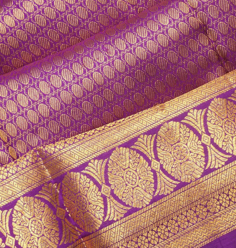 Kanchipuram Silk Brocade Purple Saree