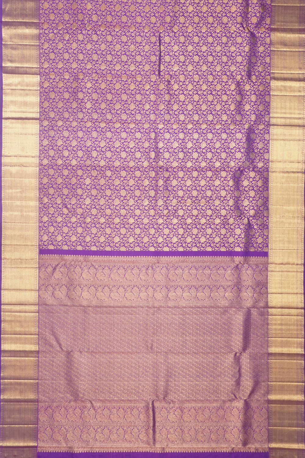 Kanchipuram Silk Brocade Violet Saree