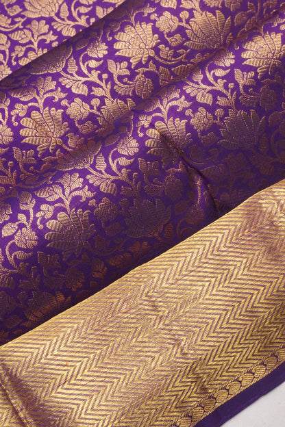 Kanchipuram Silk Brocade Violet Saree