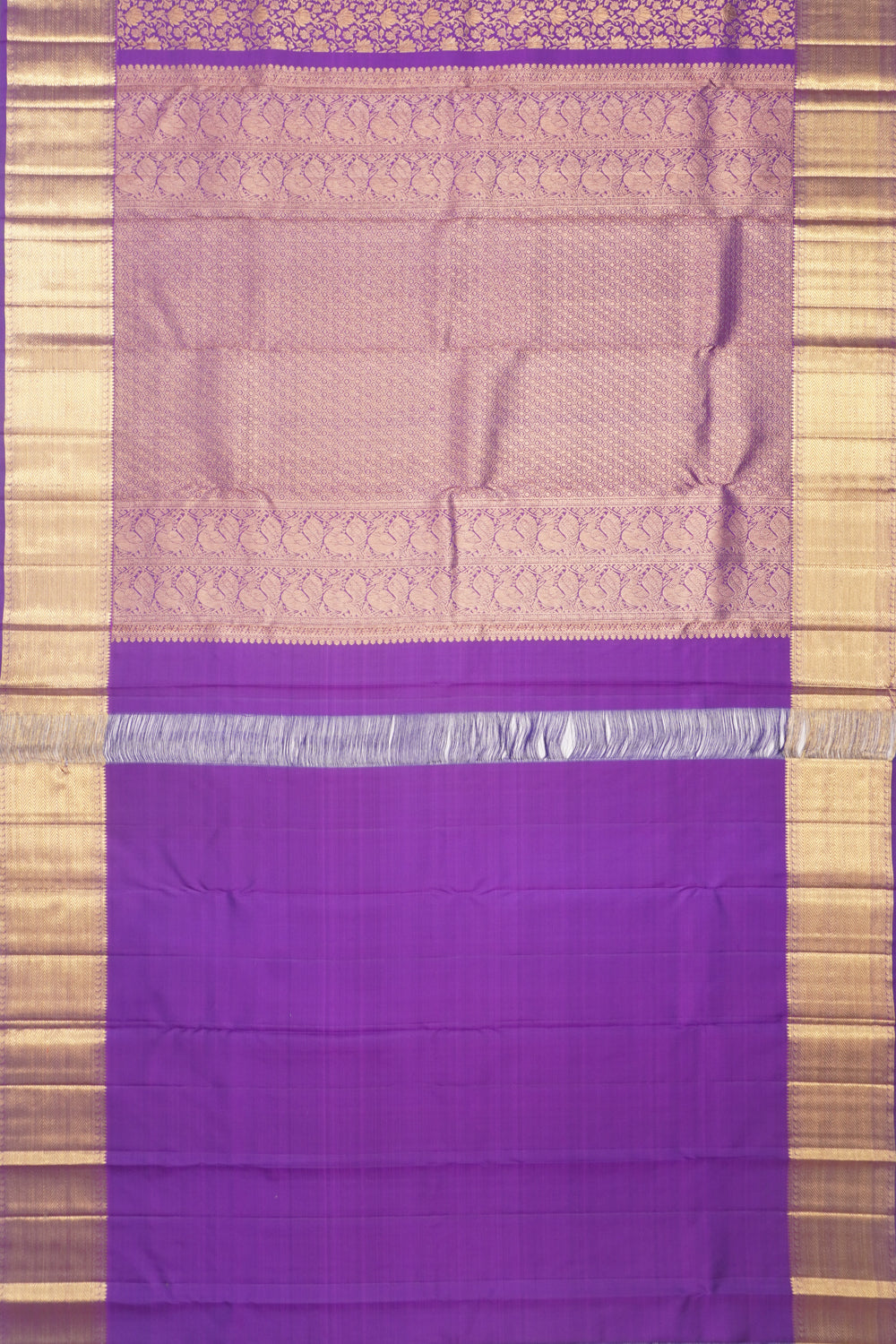 Kanchipuram Silk Brocade Violet Saree