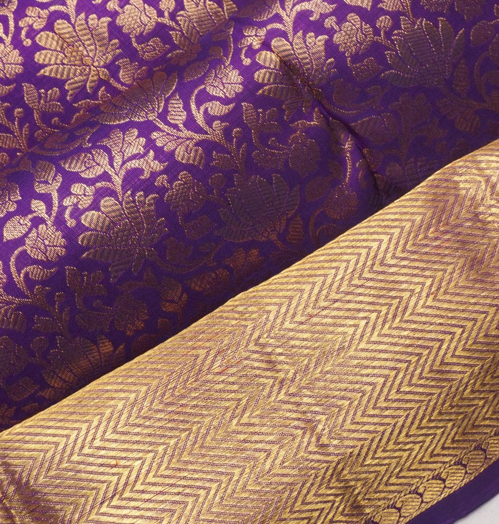 Kanchipuram Silk Brocade Violet Saree