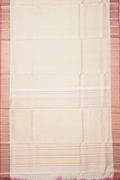 Kanchipuram Silk Brocade Off White Saree