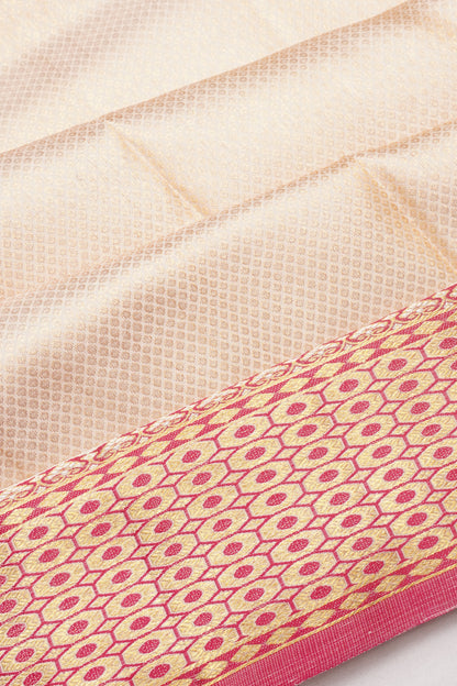 Kanchipuram Silk Brocade Off White Saree