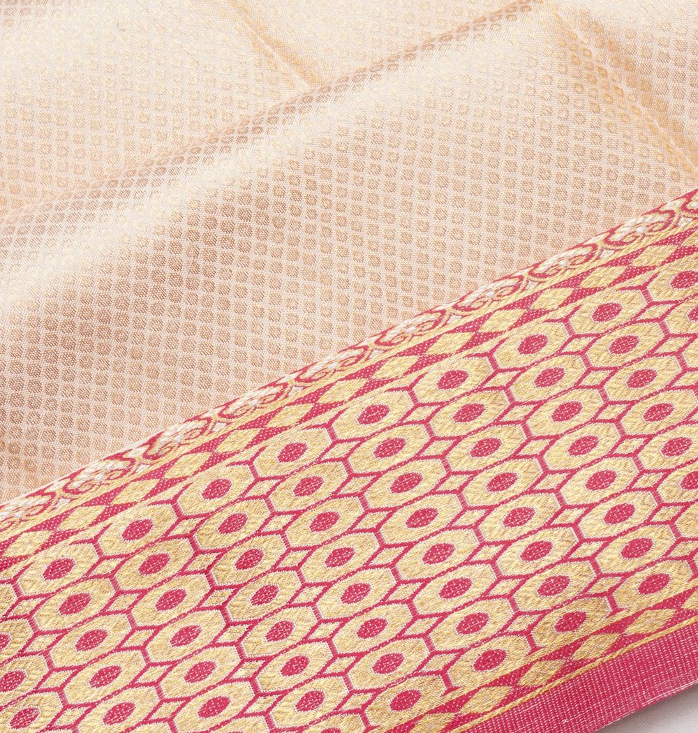 Kanchipuram Silk Brocade Off White Saree